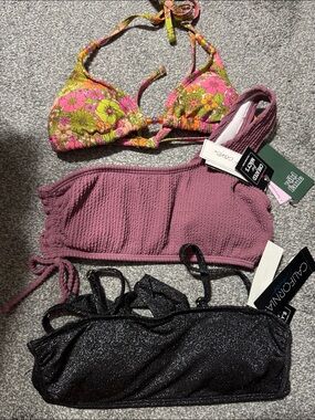 3 XSmall Bikini Tops. All NWT